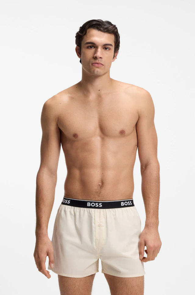 BOSS Pyjamashorts aus Baumwolle, elastischer Bund