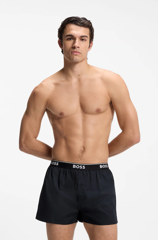 BOSS Pyjamashorts aus Baumwolle, elastischer Bund