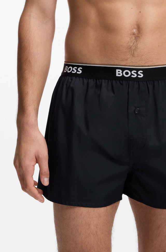 BOSS Pyjamashorts aus Baumwolle, elastischer Bund