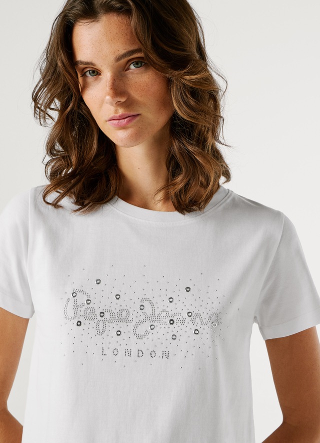 Pepe Jeans T-Shirt »BRADY« mit Rundhals, Nietenapplikation