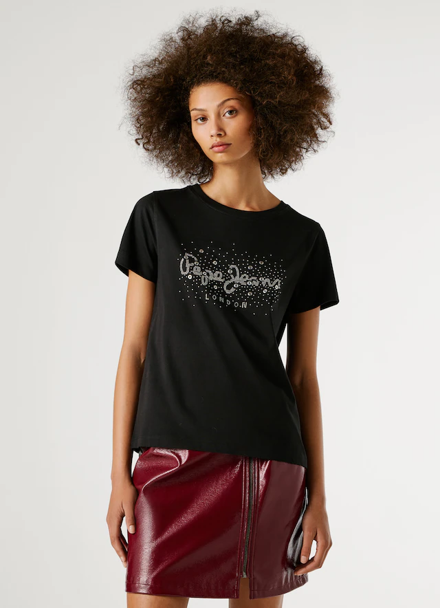 Pepe Jeans T-Shirt »BRADY« mit Rundhals, Nietenapplikation