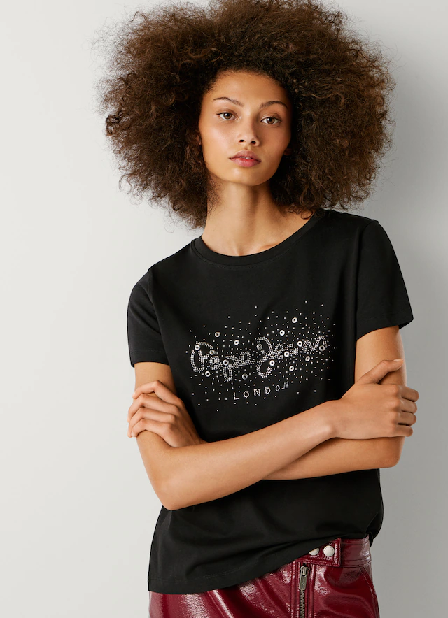 Pepe Jeans T-Shirt »BRADY« mit Rundhals, Nietenapplikation