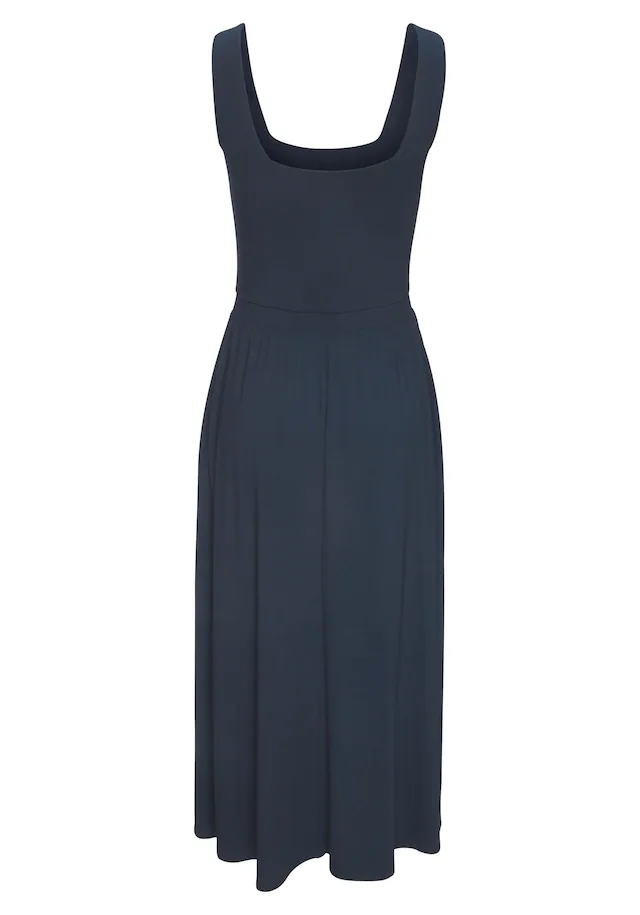 Vivance Midikleid »mit Taschen aus weicher Viskose-Stretch-Qualität« Seitennahttaschen luftiges Jerseykleid, Basickleid, elegantes Sommerkleid, Trägerkleid