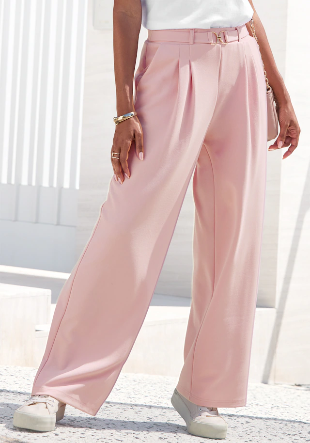 LASCANA Schlupfhose »aus bügelfreier Ware mit weitem Bein« Sommerhose, sommerlich elegant, Business chic
