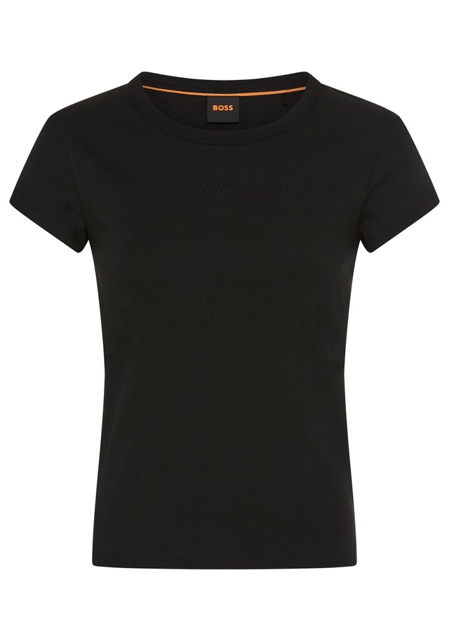 BOSS ORANGE Kurzarmshirt »Ecute Premium Damenmode« Slim Fit mit Rundhalsausschnitt
