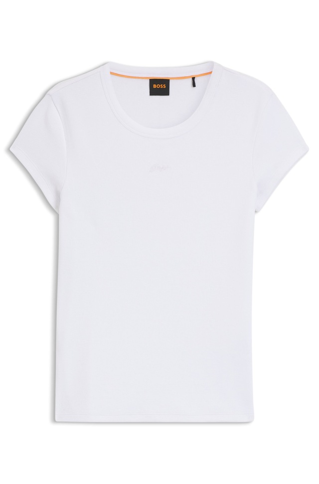 BOSS ORANGE Kurzarmshirt »Ecute Premium Damenmode« Slim Fit mit Rundhalsausschnitt