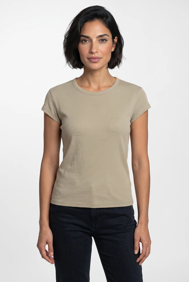 BOSS ORANGE Kurzarmshirt »Ecute Premium Damenmode« Slim Fit mit Rundhalsausschnitt