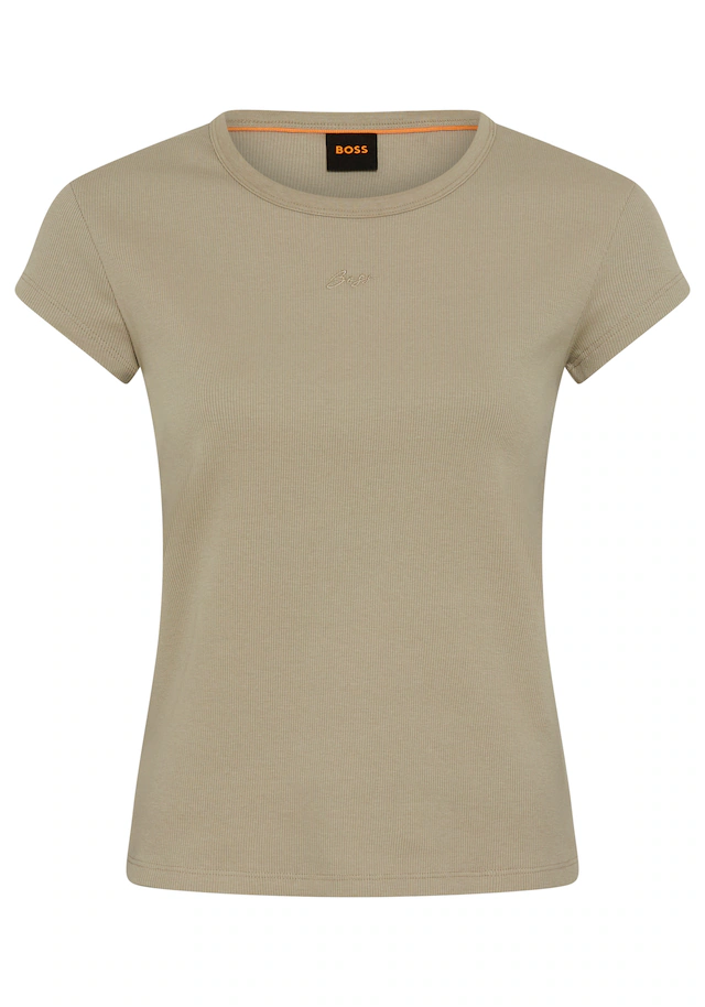 BOSS ORANGE Kurzarmshirt »Ecute Premium Damenmode« Slim Fit mit Rundhalsausschnitt
