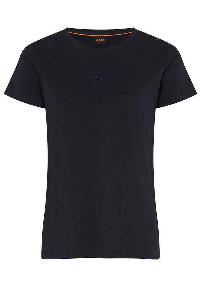 BOSS ORANGE T-Shirt »Elove Embro Premium Damenmode« mit Rundhals, Slim Fit