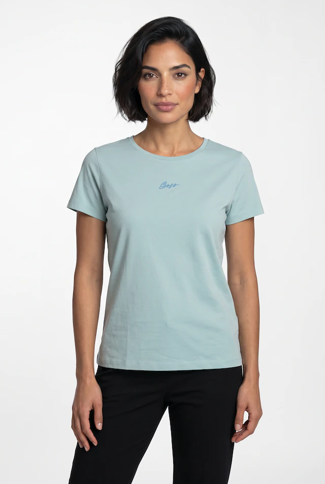 BOSS ORANGE T-Shirt »Elove Embro Premium Damenmode« mit Rundhals, Slim Fit