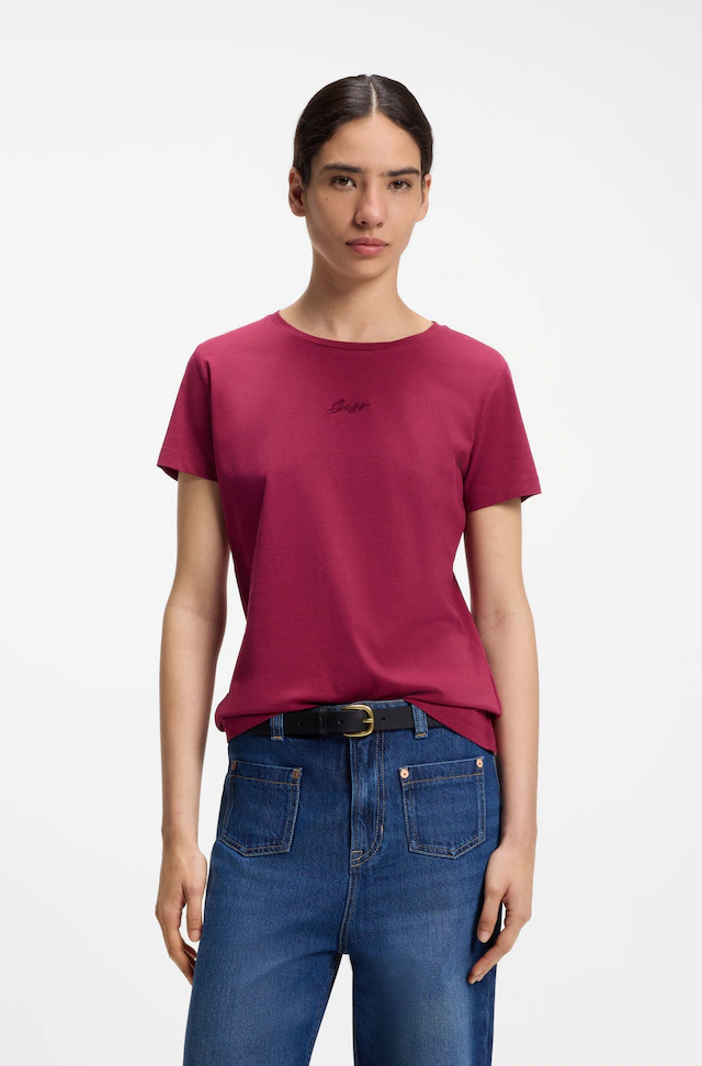 BOSS ORANGE T-Shirt »Elove Embro Premium Damenmode« mit Rundhals, Slim Fit