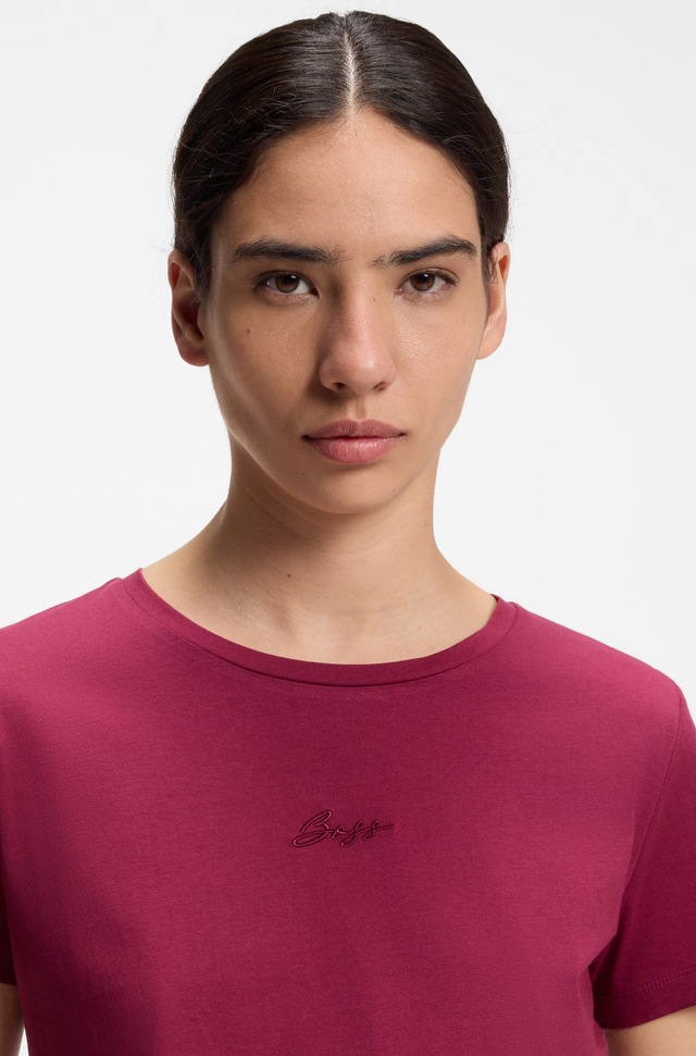 BOSS ORANGE T-Shirt »Elove Embro Premium Damenmode« mit Rundhals, Slim Fit