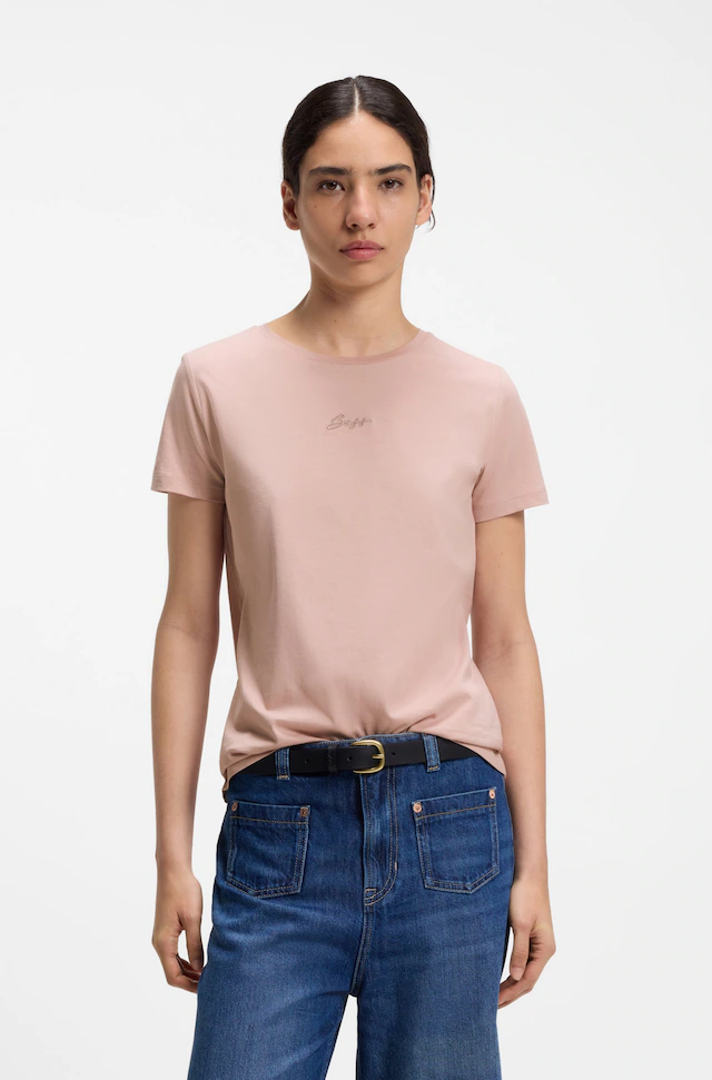 BOSS ORANGE T-Shirt »Elove Embro Premium Damenmode« mit Rundhals, Slim Fit