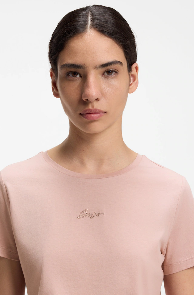 BOSS ORANGE T-Shirt »Elove Embro Premium Damenmode« mit Rundhals, Slim Fit