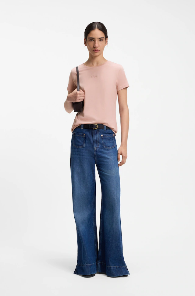BOSS ORANGE T-Shirt »Elove Embro Premium Damenmode« mit Rundhals, Slim Fit