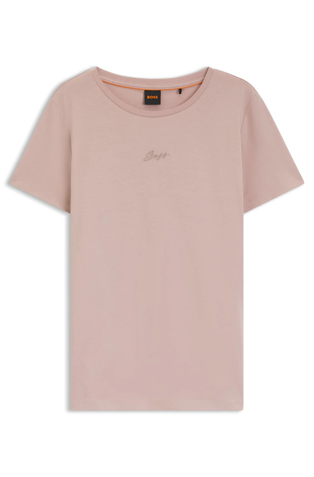 BOSS ORANGE T-Shirt »Elove Embro Premium Damenmode« mit Rundhals, Slim Fit