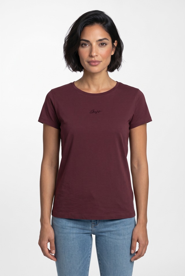 BOSS ORANGE T-Shirt »Elove Embro Premium Damenmode« mit Rundhals, Slim Fit