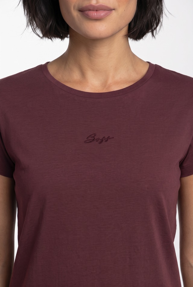 BOSS ORANGE T-Shirt »Elove Embro Premium Damenmode« mit Rundhals, Slim Fit