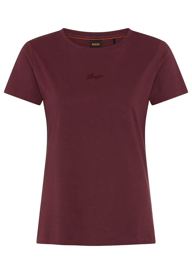 BOSS ORANGE T-Shirt »Elove Embro Premium Damenmode« mit Rundhals, Slim Fit