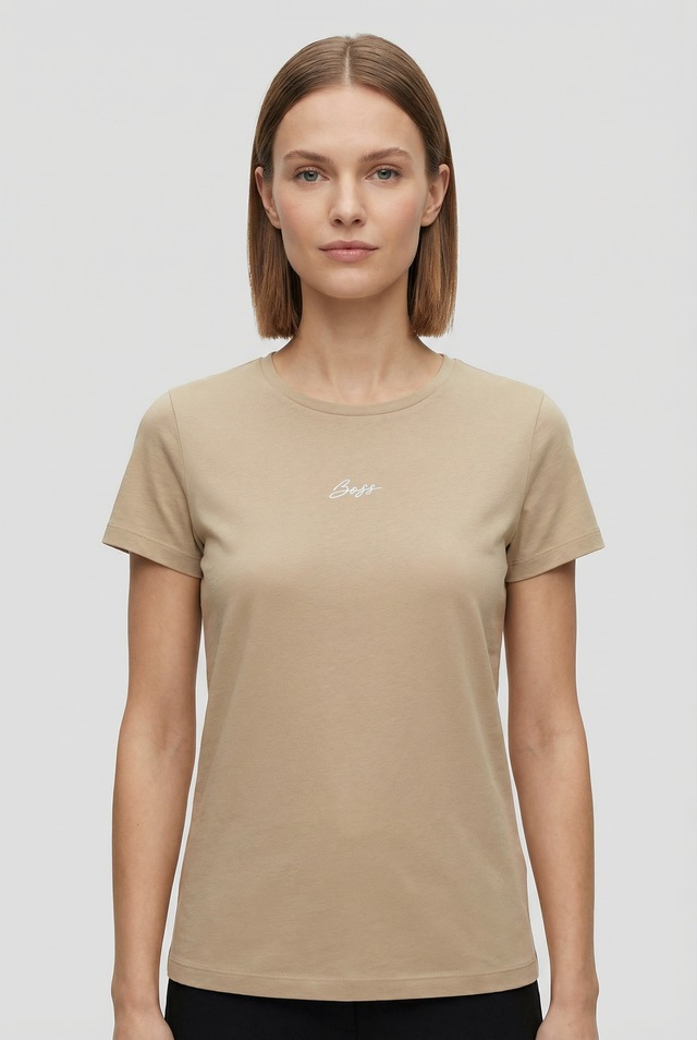 BOSS ORANGE T-Shirt »Elove Embro Premium Damenmode« mit Rundhals, Slim Fit