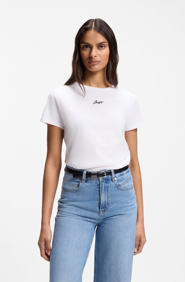 BOSS ORANGE T-Shirt »Elove Embro Premium Damenmode« mit Rundhals, Slim Fit