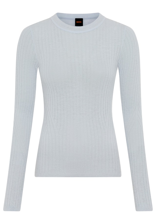 BOSS ORANGE Rundhalspullover »Fennoni Premium Damenmode« Schurwoll-Mix, slim fit