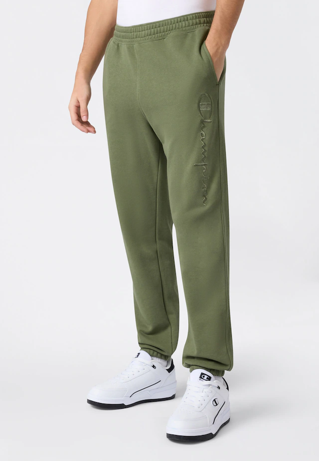 Champion Jogginghose »ICONS Terry Elastic Cuff Pants Large Logo« sportliche Jogginghose, aus Baumwolle und Polyester