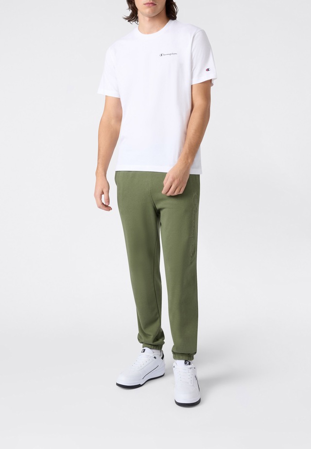Champion Jogginghose »ICONS Terry Elastic Cuff Pants Large Logo« sportliche Jogginghose, aus Baumwolle und Polyester
