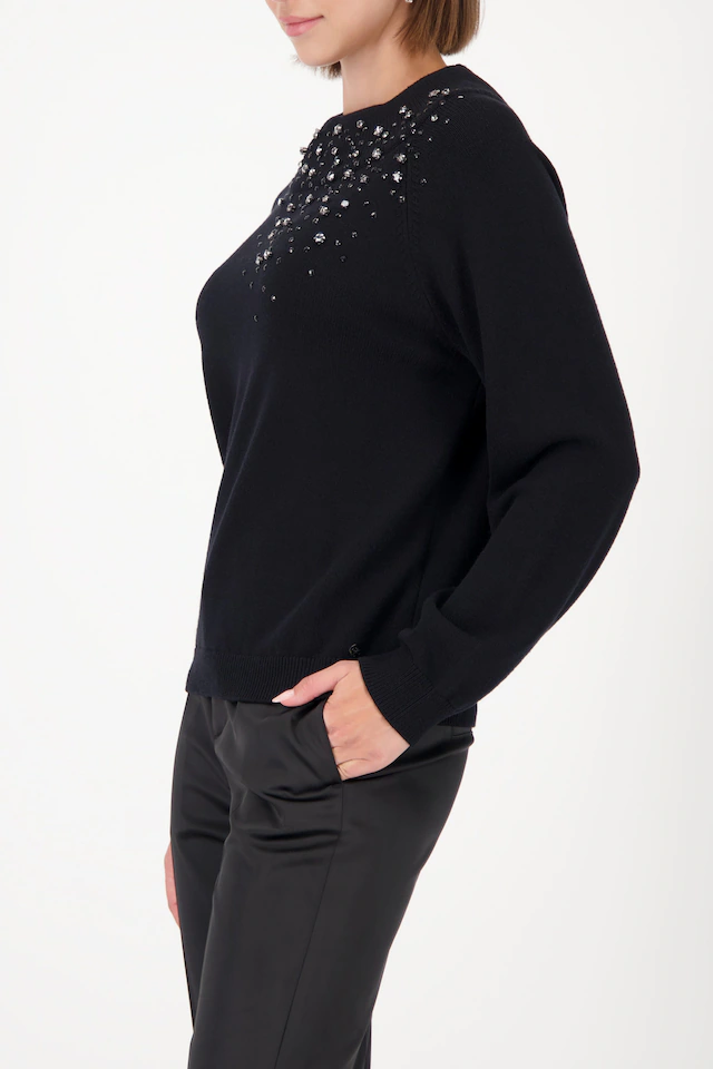 Monari Strickpullover »Pullover Schmucksteine« Regular fit mit Stehkragen