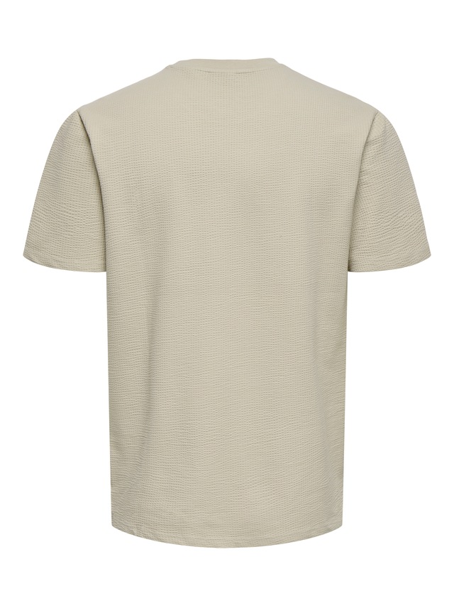 ONLY & SONS Rundhalsshirt »ONSKIAN LIFE REG SEERSUCKER SS TEE NOOS«