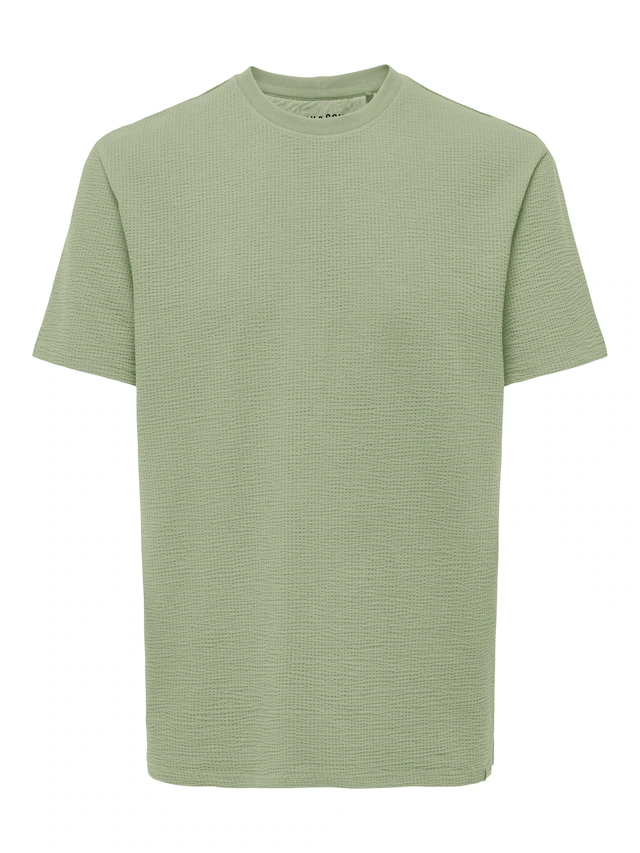 ONLY & SONS Rundhalsshirt »ONSKIAN LIFE REG SEERSUCKER SS TEE NOOS«