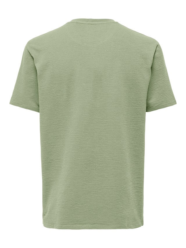 ONLY & SONS Rundhalsshirt »ONSKIAN LIFE REG SEERSUCKER SS TEE NOOS«