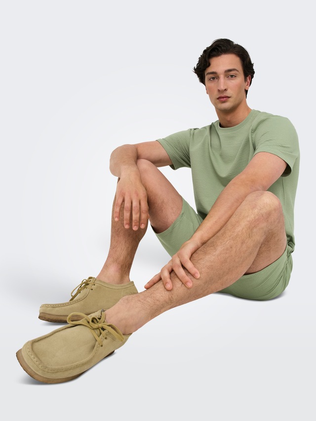 ONLY & SONS Rundhalsshirt »ONSKIAN LIFE REG SEERSUCKER SS TEE NOOS«