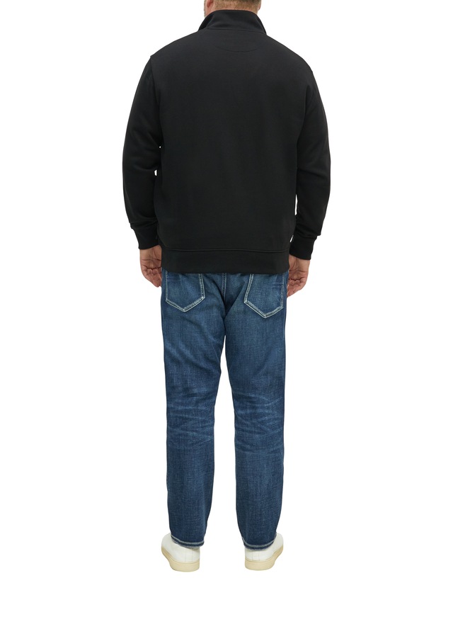 s.Oliver Men Big Sizes Sweatjacke mit Reißverschluss und Stehkragen