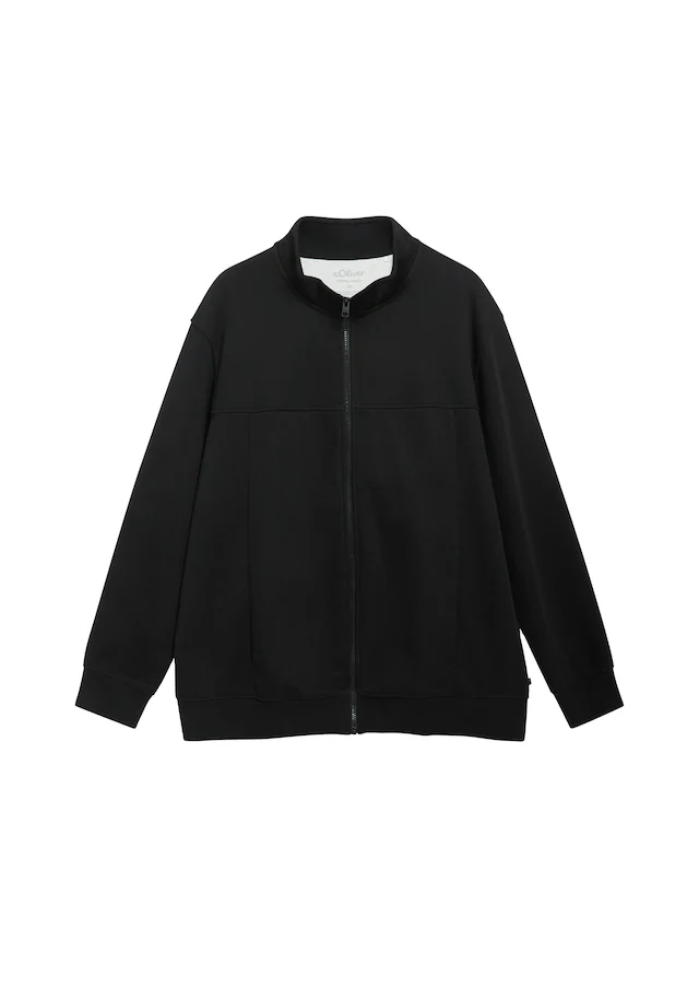 s.Oliver Men Big Sizes Sweatjacke mit Reißverschluss und Stehkragen