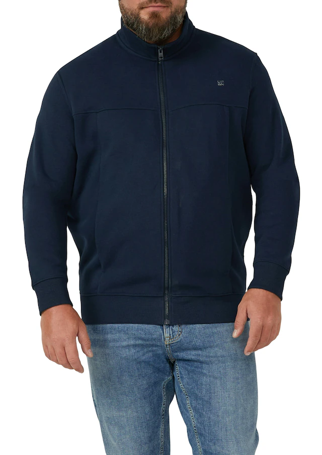 s.Oliver Men Big Sizes Sweatjacke mit Reißverschluss und Stehkragen