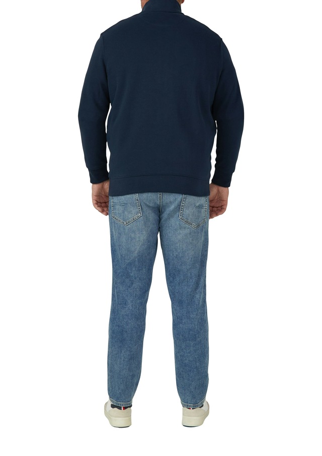 s.Oliver Men Big Sizes Sweatjacke mit Reißverschluss und Stehkragen