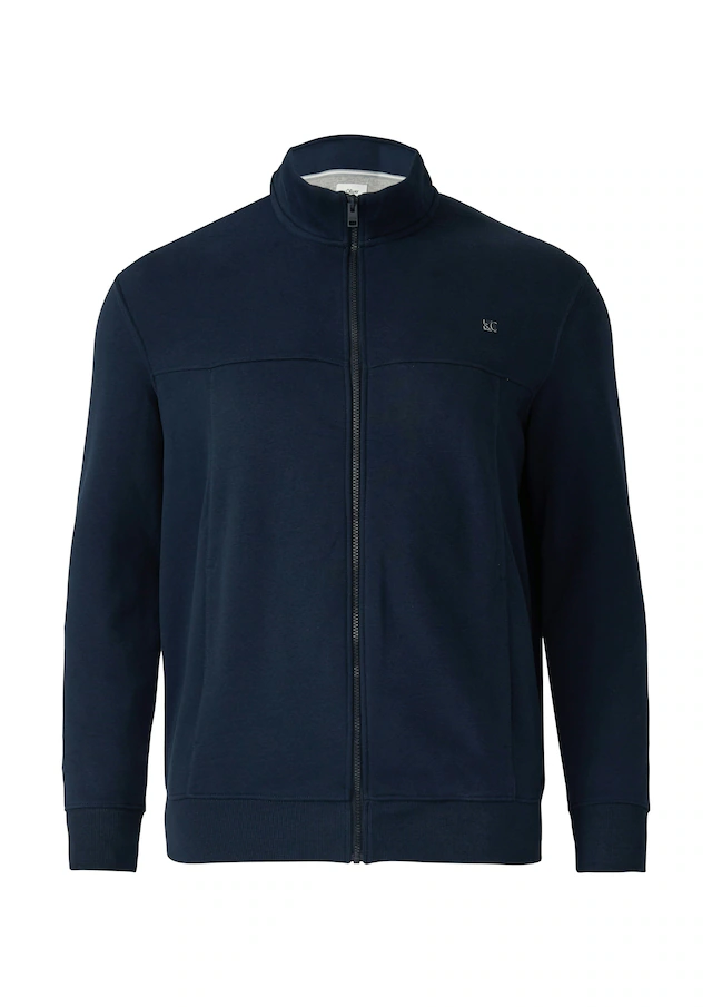 s.Oliver Men Big Sizes Sweatjacke mit Reißverschluss und Stehkragen