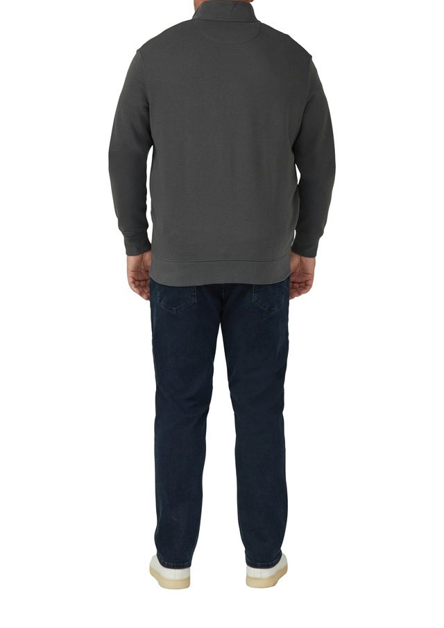 s.Oliver Men Big Sizes Sweatjacke mit Reißverschluss und Stehkragen