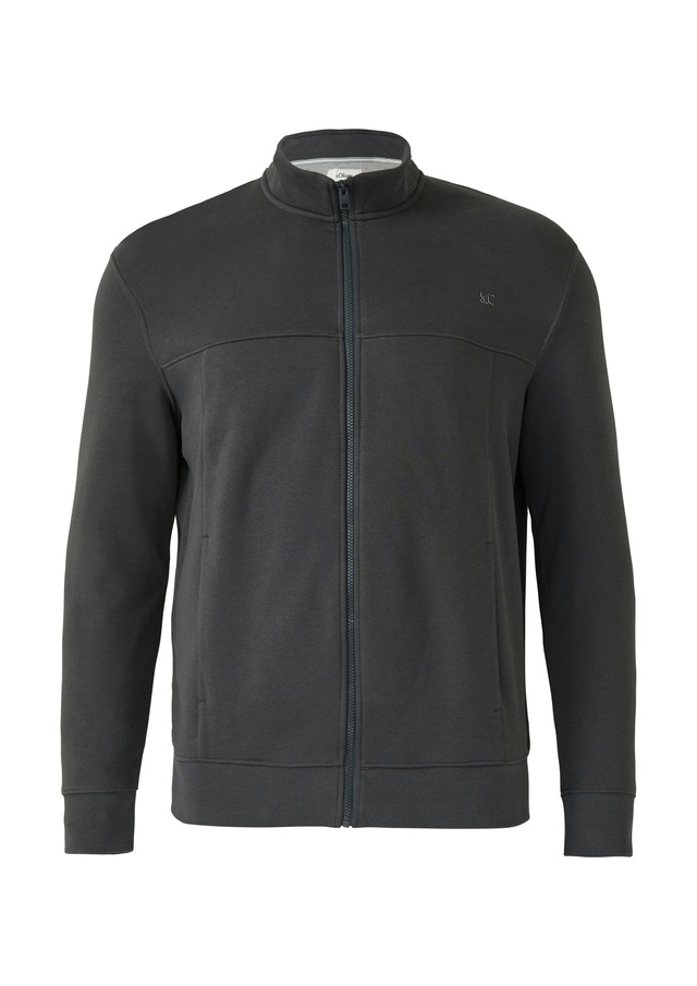 s.Oliver Men Big Sizes Sweatjacke mit Reißverschluss und Stehkragen