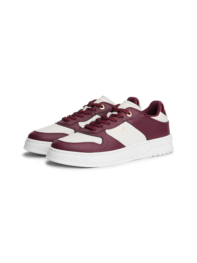 Tommy Hilfiger Plateausneaker »TH SPORTY CUPSOLE LEATHER« , Freizeitschuh, Halbschuh, Schnürschuh mit seitlichem Logo