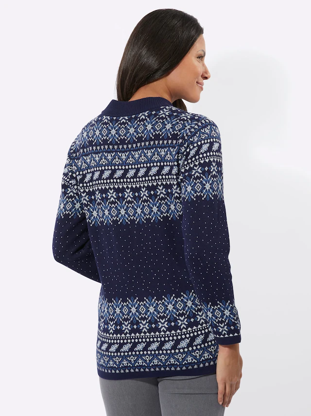 Classic Basics Jacquardstrickjacke