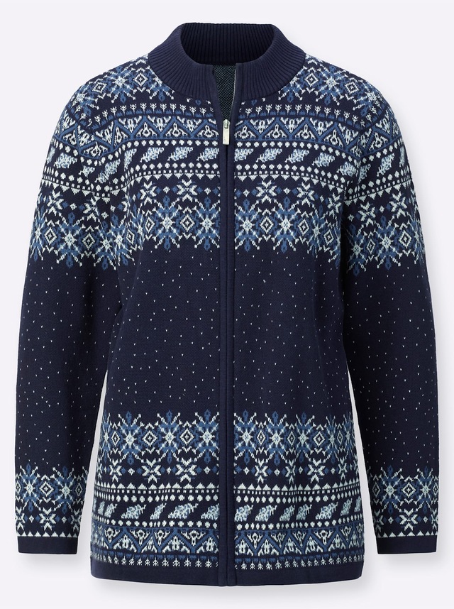 Classic Basics Jacquardstrickjacke