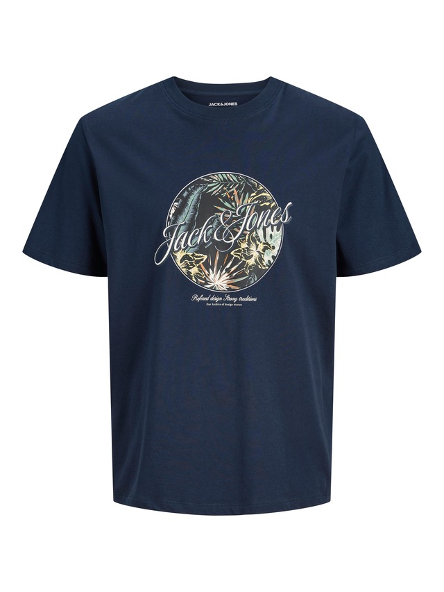 Jack & Jones Rundhalsshirt »JJHONOLULU SHAPE TEE SS CREW NECK« Baumwolle, regular fit