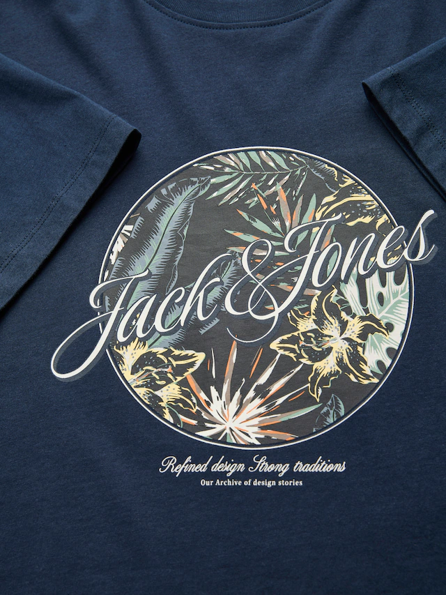 Jack & Jones Rundhalsshirt »JJHONOLULU SHAPE TEE SS CREW NECK« Baumwolle, regular fit