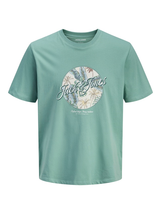 Jack & Jones Rundhalsshirt »JJHONOLULU SHAPE TEE SS CREW NECK« Baumwolle, regular fit