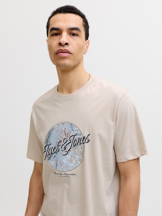 Jack & Jones Rundhalsshirt »JJHONOLULU SHAPE TEE SS CREW NECK« Baumwolle, regular fit