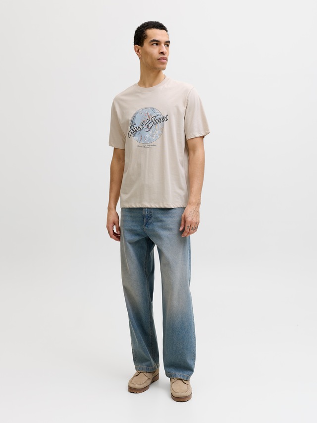 Jack & Jones Rundhalsshirt »JJHONOLULU SHAPE TEE SS CREW NECK« Baumwolle, regular fit