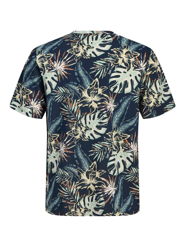Jack & Jones Rundhalsshirt »JJHONOLULU AOP TEE SS CREW NECK« Baumwolle, regular fit