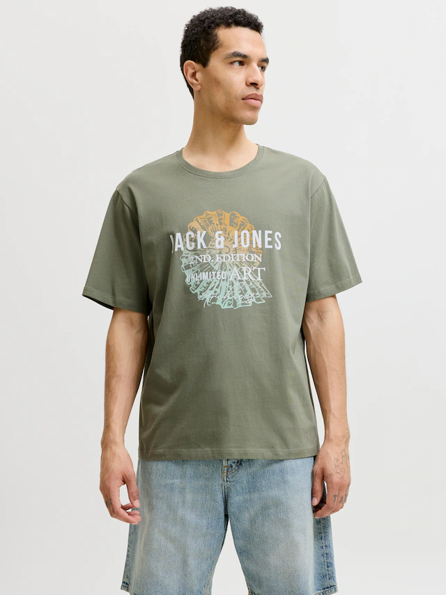Jack & Jones Rundhalsshirt »JJGRADIENT PRINT TEE SS CREW NECK«